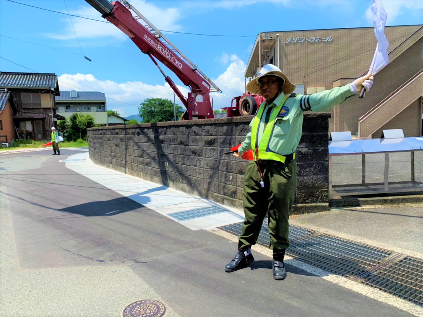 交通誘導作業風景