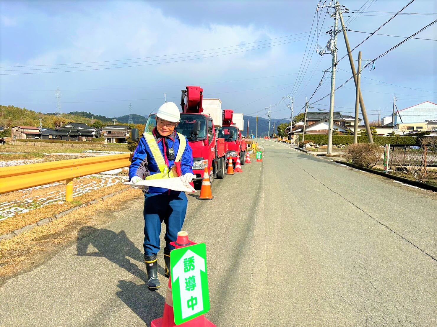 交通誘導作業風景