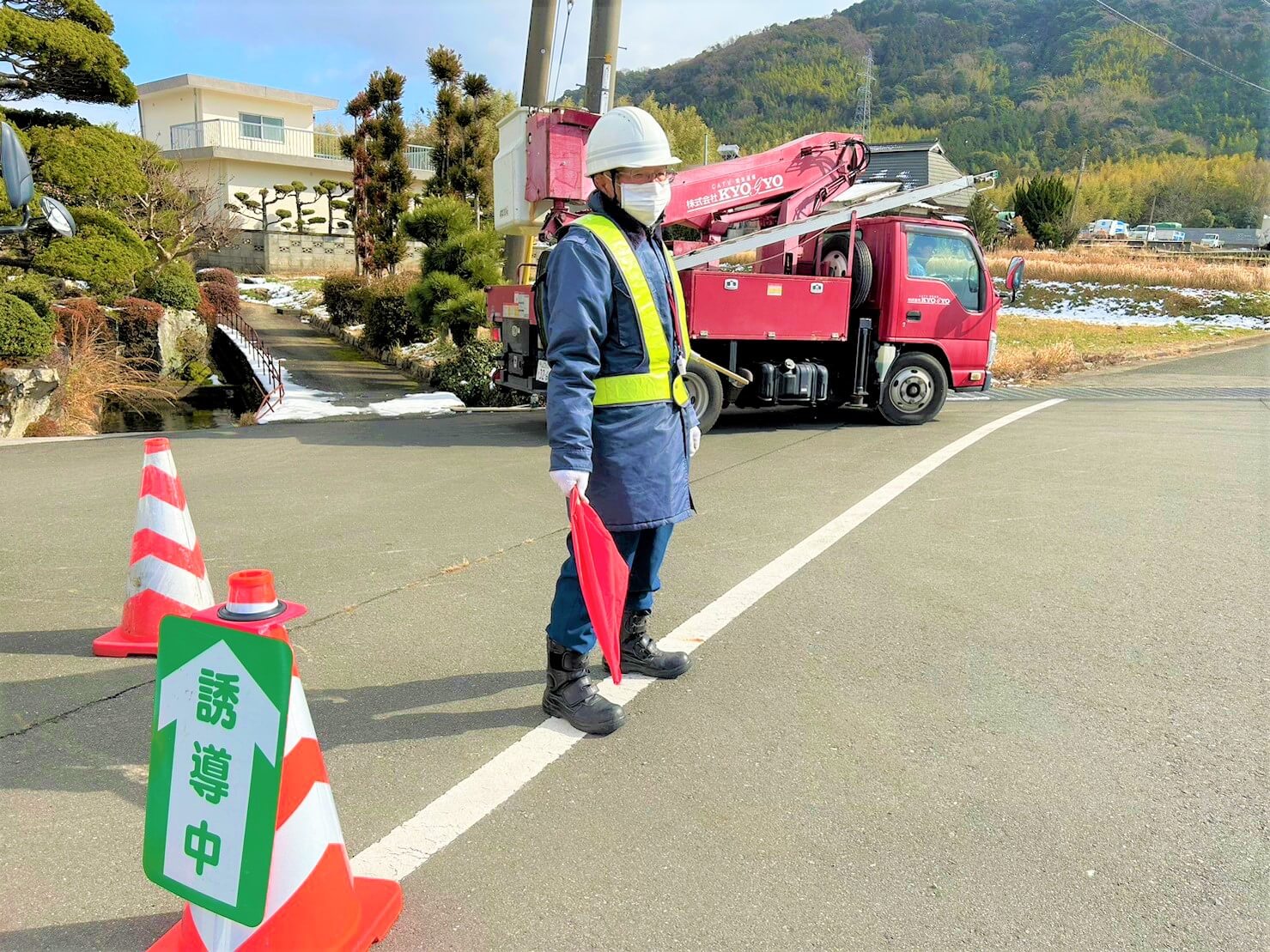交通誘導作業風景